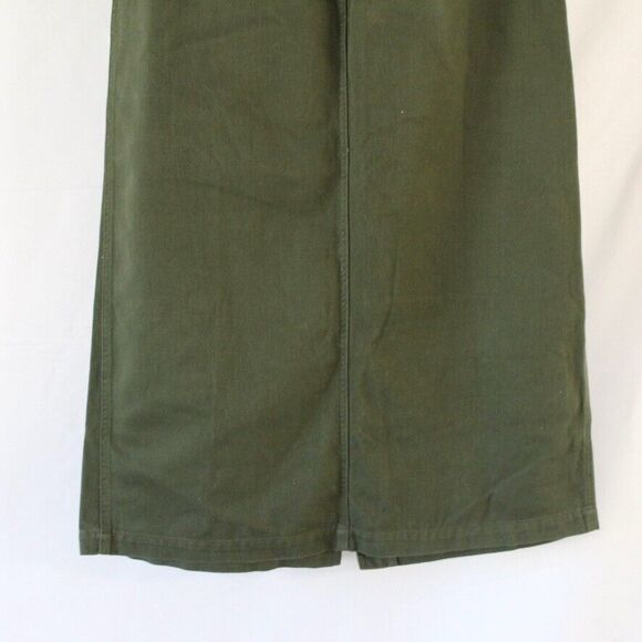 NWT Christopher & Banks Long Modest Green Jean Skirt Size 10 Maxi Denim W/ Slit - Picture 3 of 8